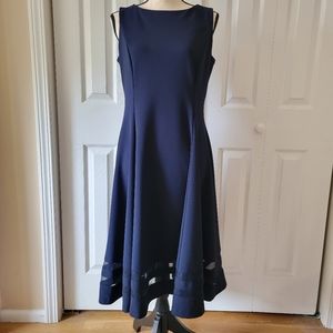 Calvin Klein Wedding Guest Navy Blue Dress sleeveless